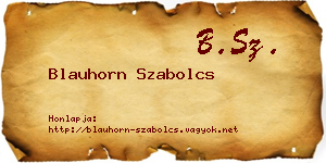 Blauhorn Szabolcs névjegykártya